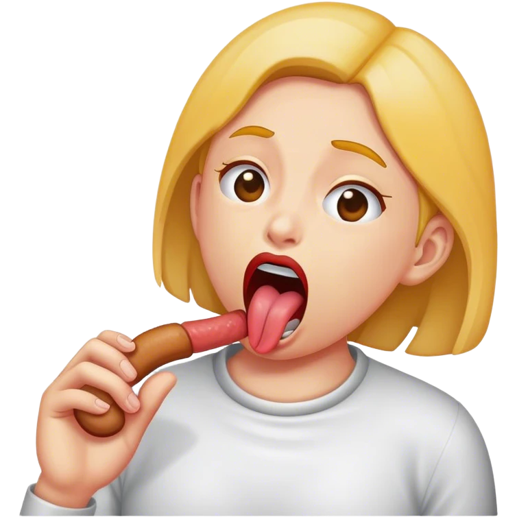 Person choking themselves and sticking tongue out emoji