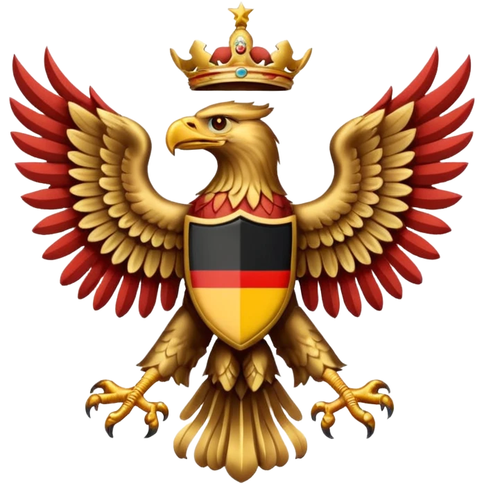 Make a German coloured 1940s inspired doubled headed eagle emoji  emoji