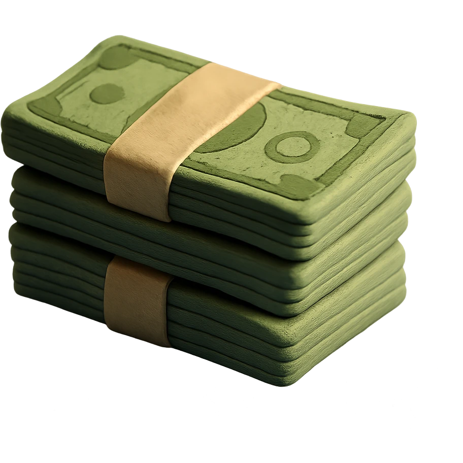 stack of money bills emoji