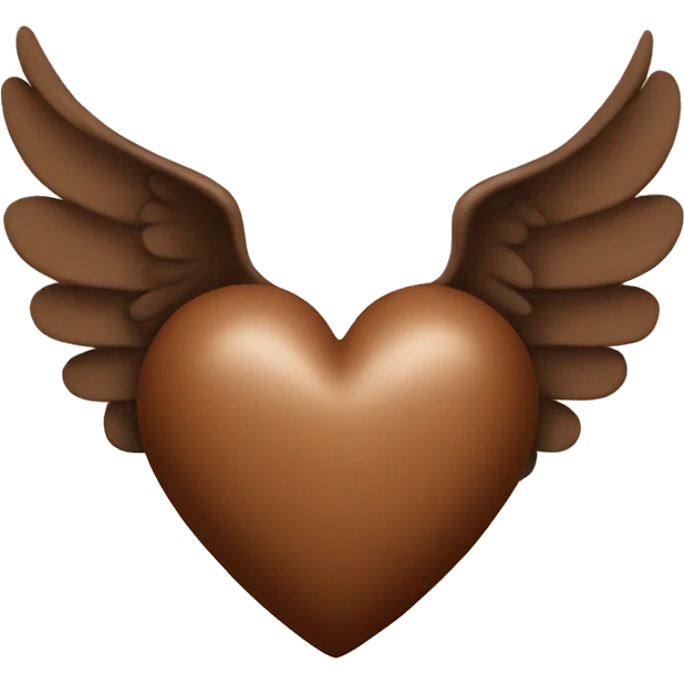 brown heart with wings emoji
