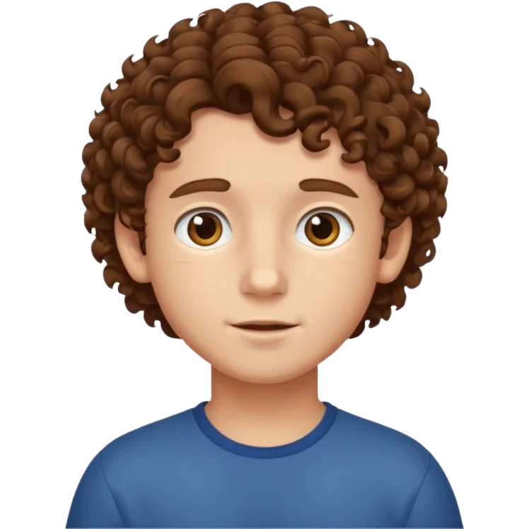 boy, curly hair, emoji