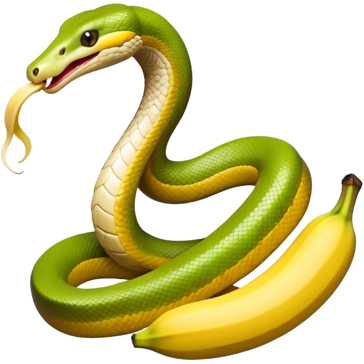 Snake eating banana emoji