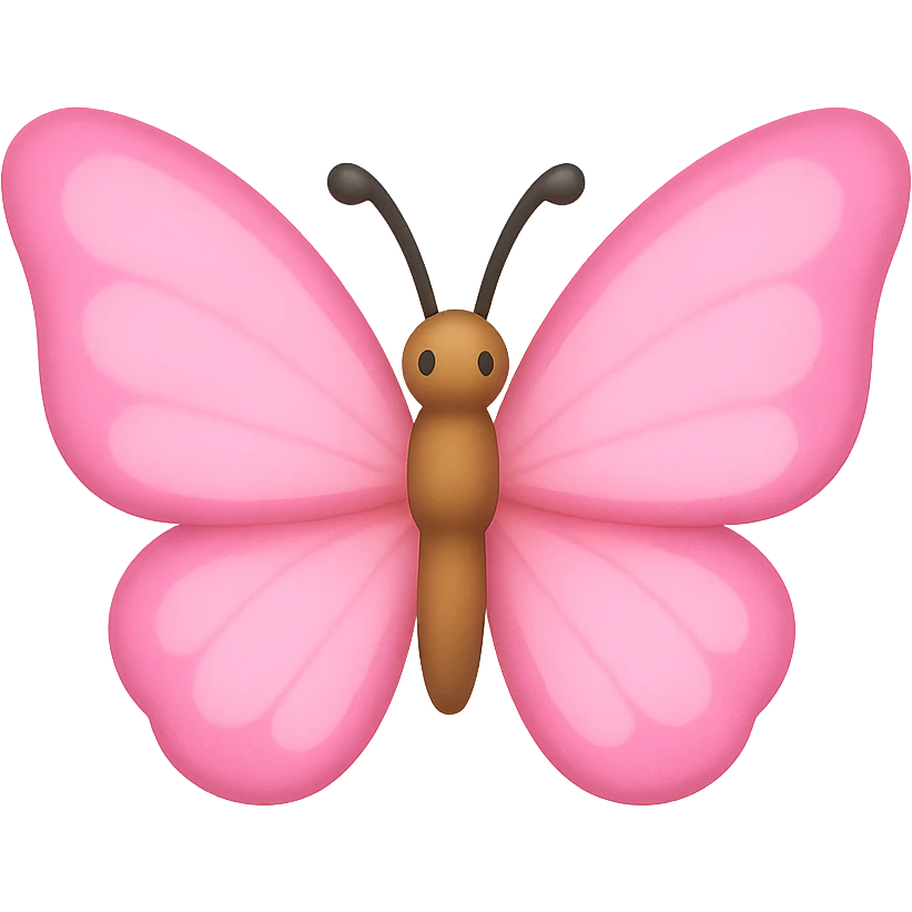 pink butterfly emoji, delicate and cheerful emoji