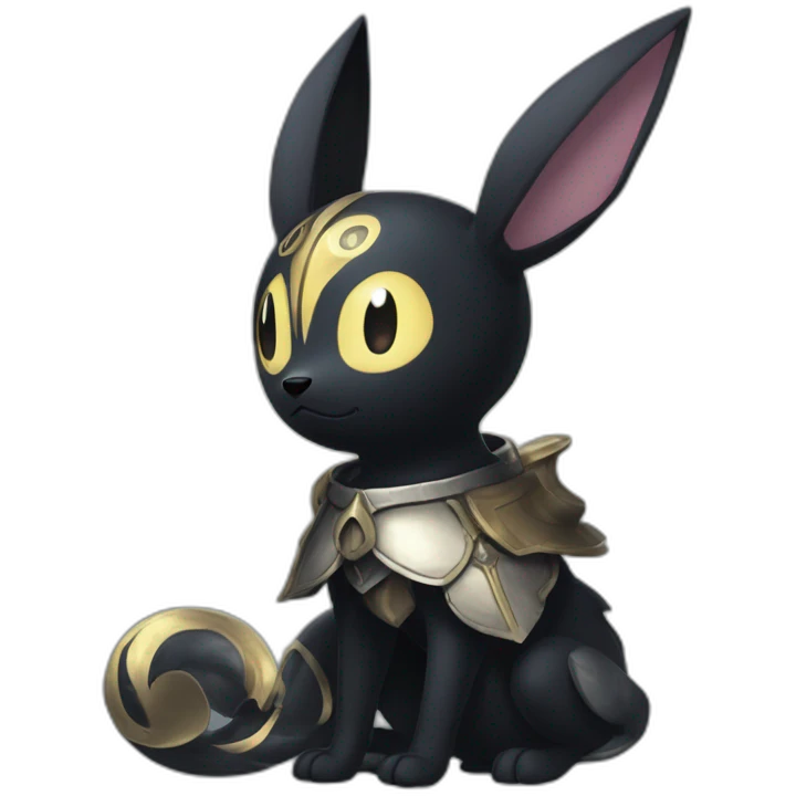 Umbreon from pokemon mixed with the knight from hollow knight emoji