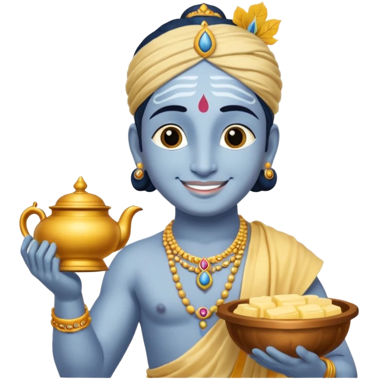 Lord Krishna with butter pot emoji
