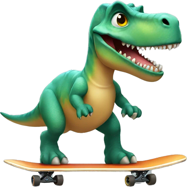 dinosaur riding a skateboard emoji