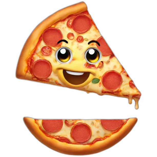 pizza with eyes and smile emoji