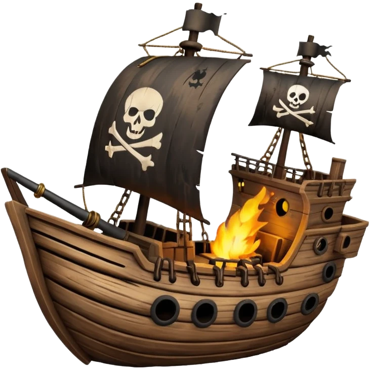 pirate ship bomb emoji