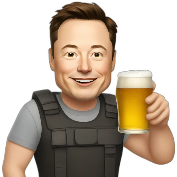 Elon musk drinking beer emoji