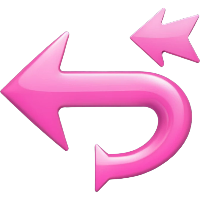Pink curved go back arrow emoji