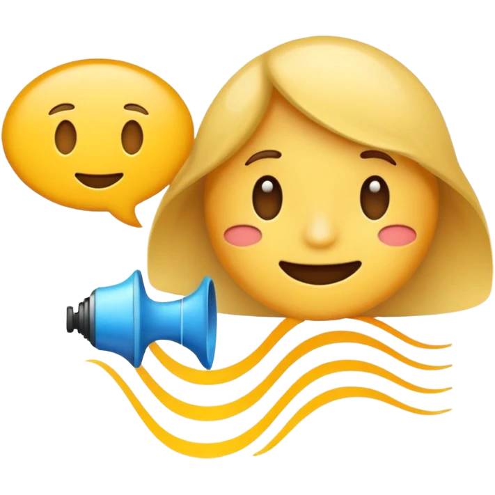 emoji representing text to speech, featuring a speech bubble with sound waves or a speaker icon, clear and simple design emoji