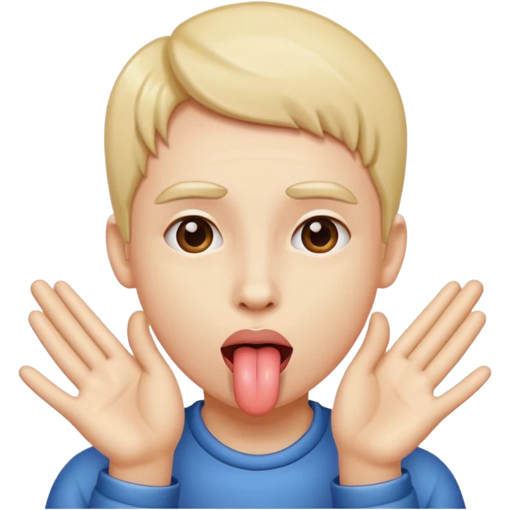 tongue out with hands to the side emoji