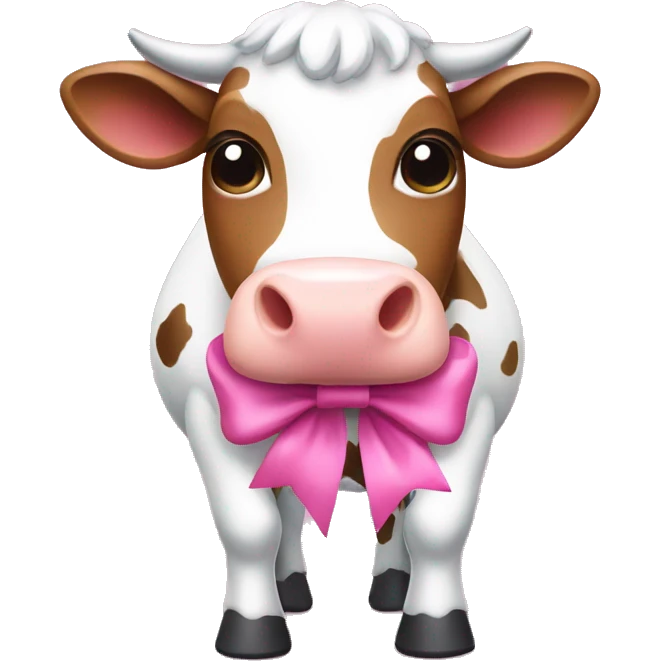 cow with pink bow emoji