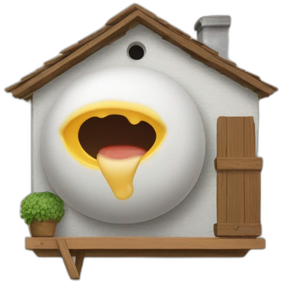 Une mange sur une maison emoji