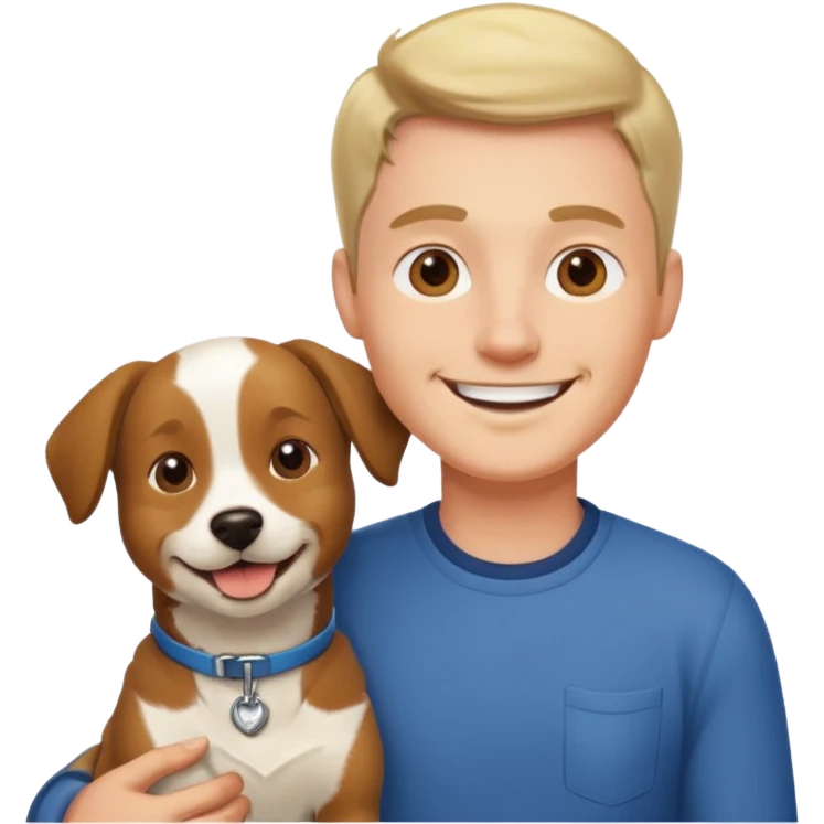 Man with a dog emoji