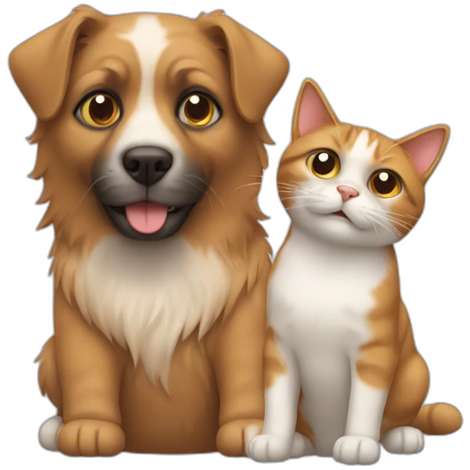 a cat with a dog emoji