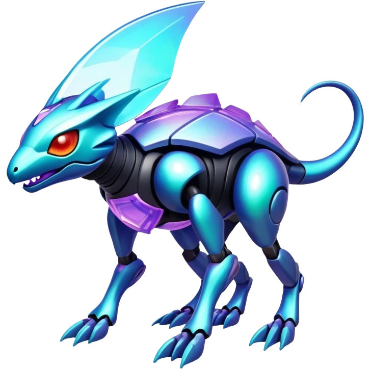  exotic tropical iridescent cyber-Protogen-Fakémon-Pokémon-Vernid-creature emoji