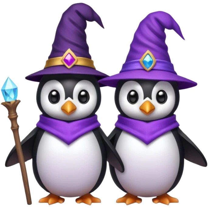 Creo uno de un pingüino mago con 2 cabezas emoji