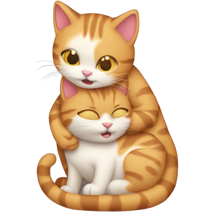 cat hugging another cat emoji