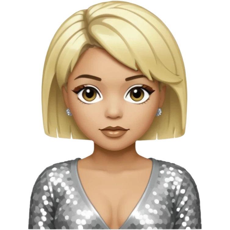 T-Boz from TLC with short blonde hair, silver outfit emoji