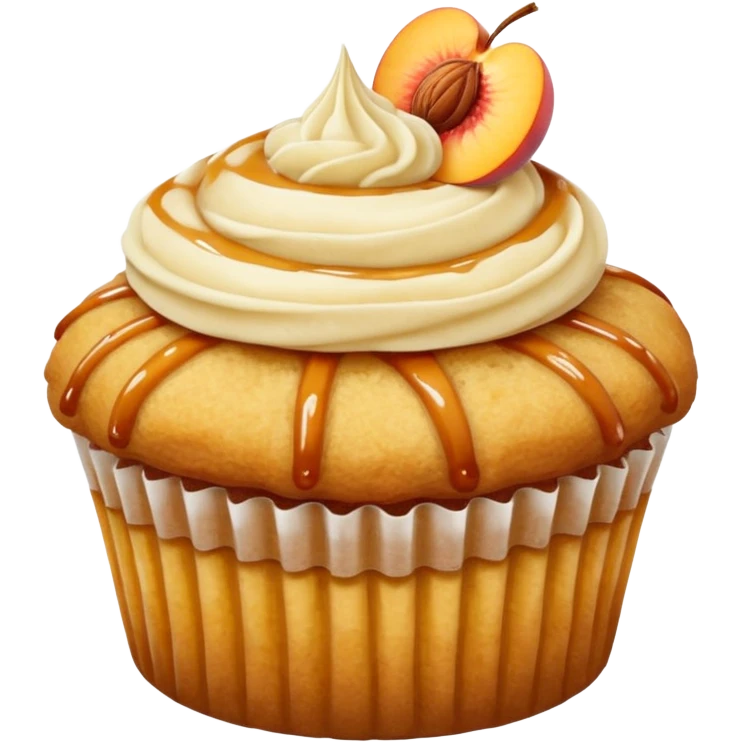 Peach cobbler cinnamon cupcake emoji