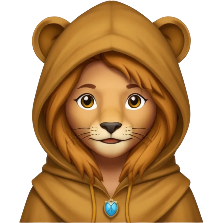 Hooded lion woman  emoji