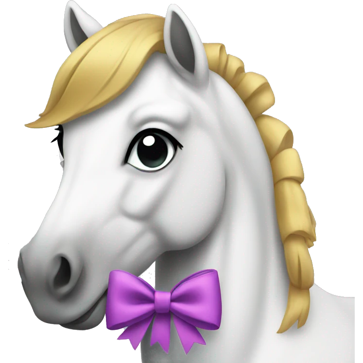 horse wearing a bow emoji