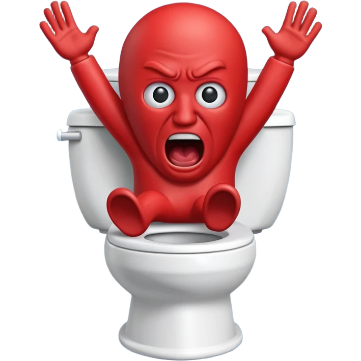 Red man screaming Skibidi Toilet emoji