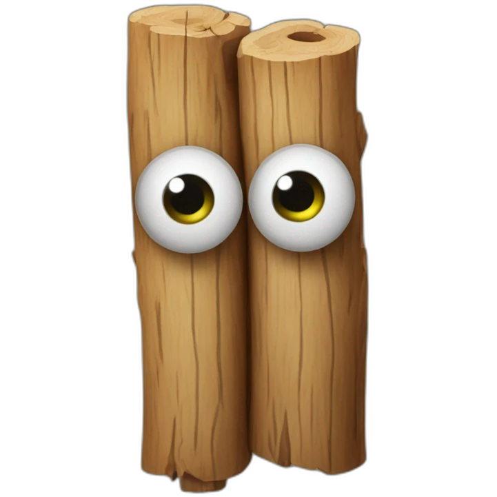 Stick of wood with eyes and arms emoji
