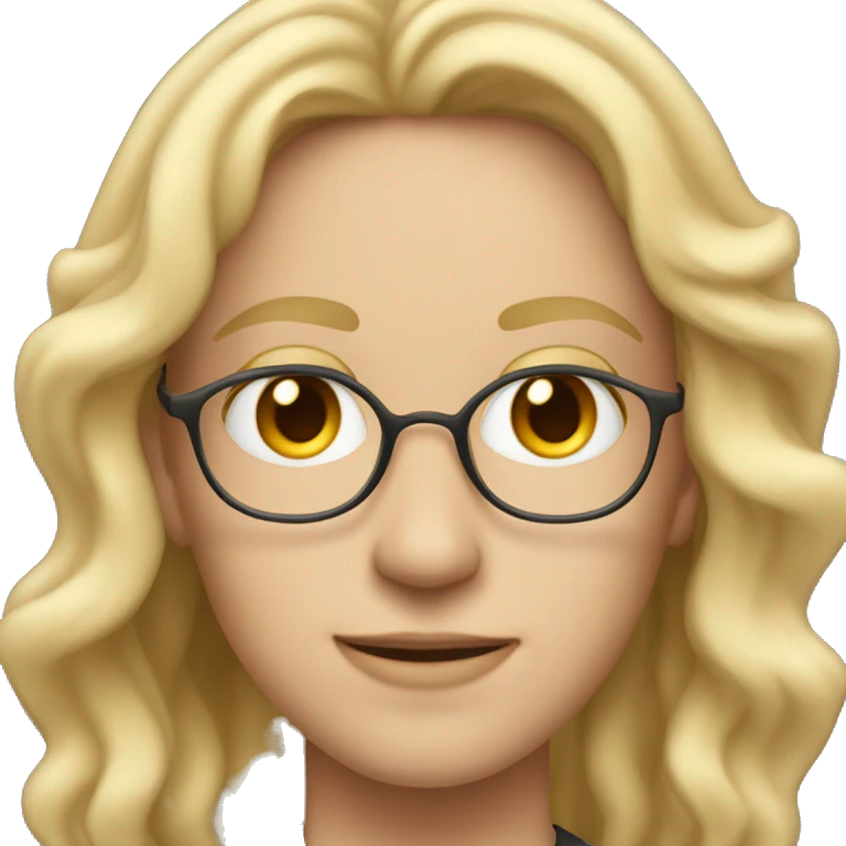 high school music teacher with a middle part and wavy hair blonde hair. emoji