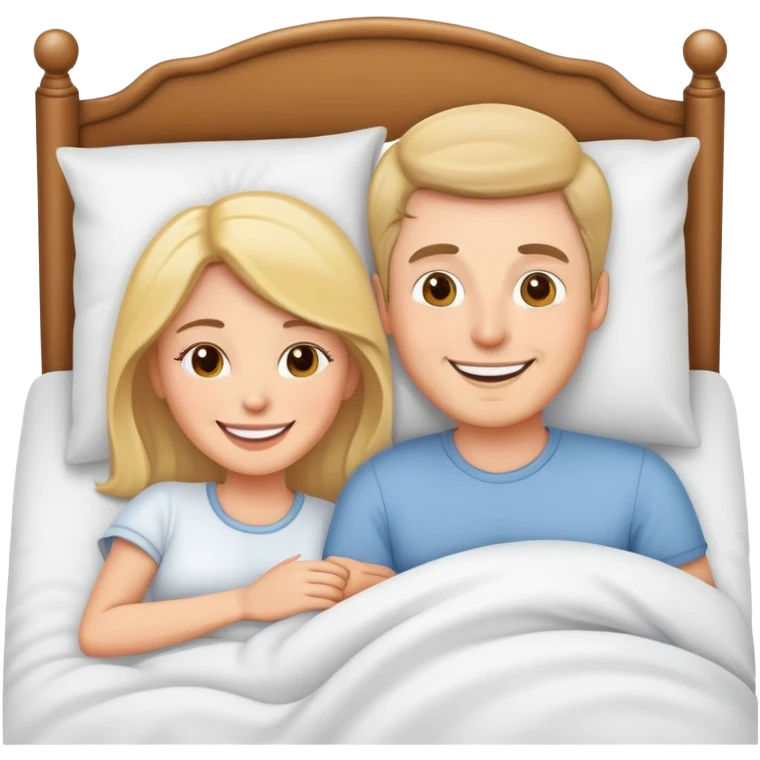 White man and woman in bed emoji