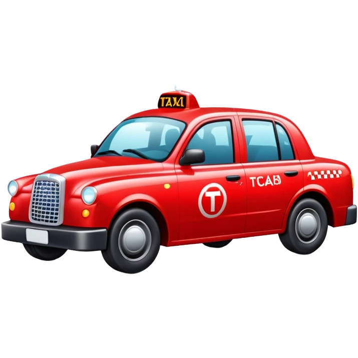 A red taxi cab with soda bubbles around it emoji