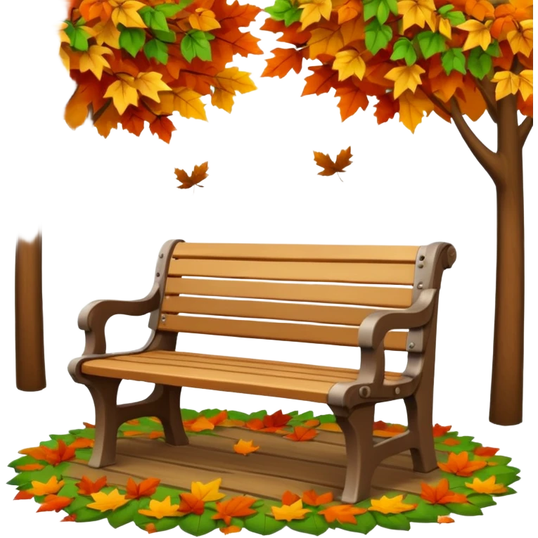 Park bench + leaves emoji