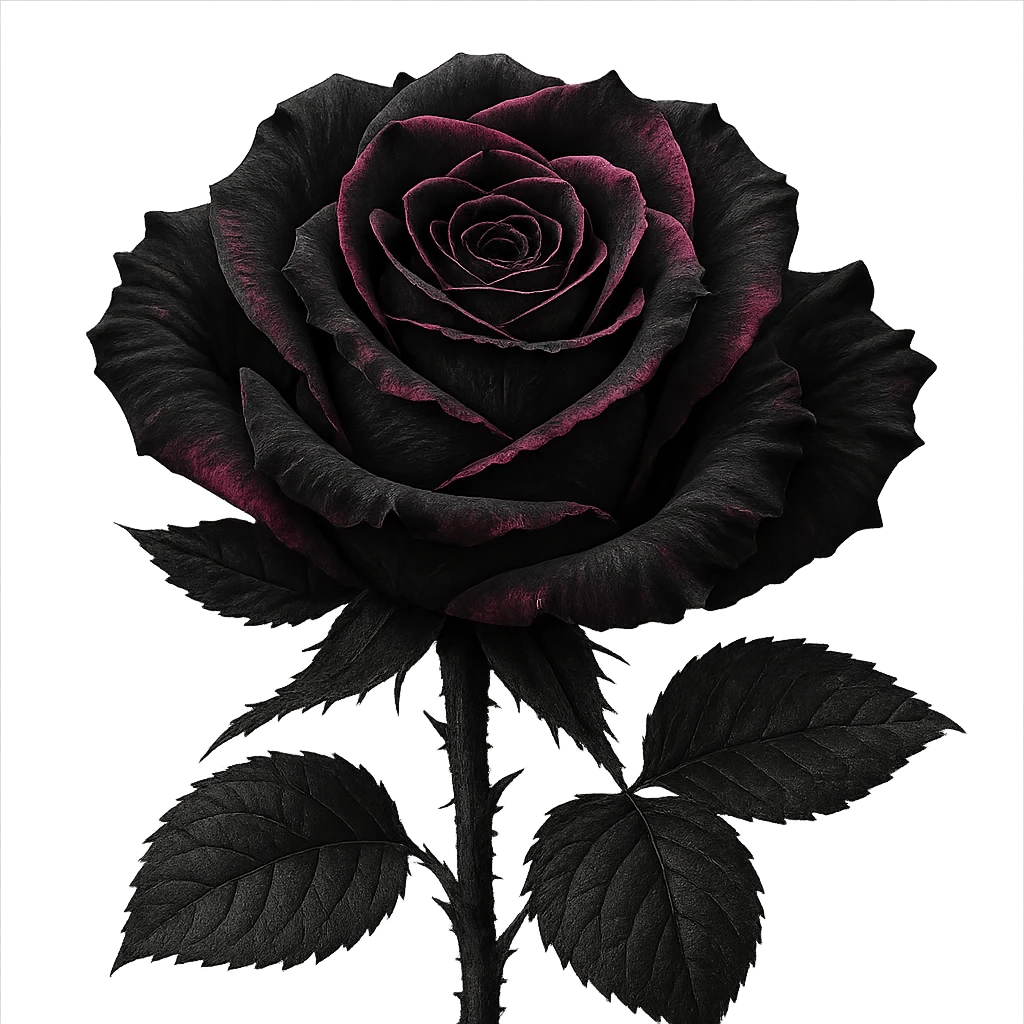 a gothic rose with black and pink petals, inspired by BLACKPINK, dramatic and elegant, detailed, high contrast emoji