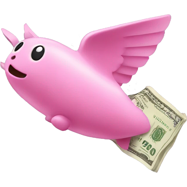 pink money flying  emoji