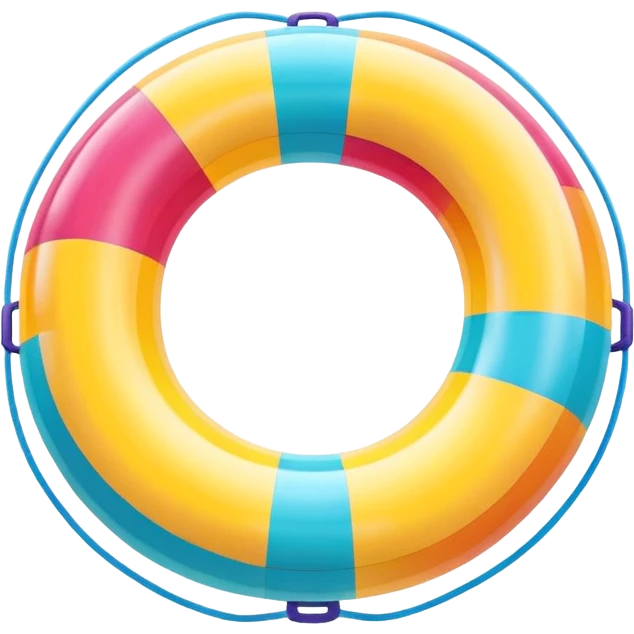 inflatable pool float object icon, colorful swimming ring, glossy plastic texture, summer vibe, 3D cartoon, mobile game icon style, centered, clean background, no text, no watermark
 emoji