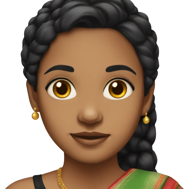 Light skin black hair girl wearing saree emoji