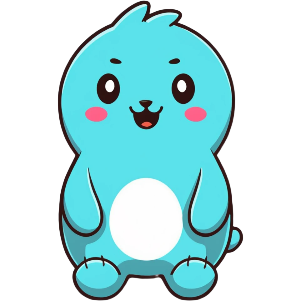 A cute plush toy with a cheerful face emoji