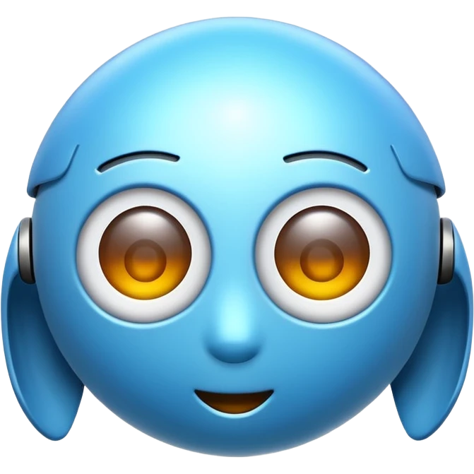 AI라고 글씨가 적힌 AI 칩 혹은 데이터 (3D 효과, 블루톤) emoji