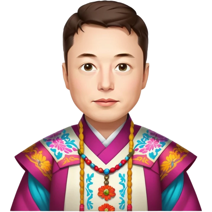 Elon Musk in colorful Korean traditional dress emoji