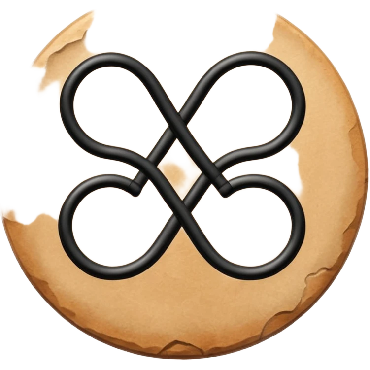 two circles with a stick leading from the middle of them leading up wards black and wrinkly  emoji