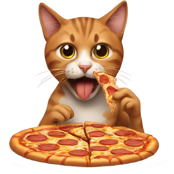 cat eating pizza emoji