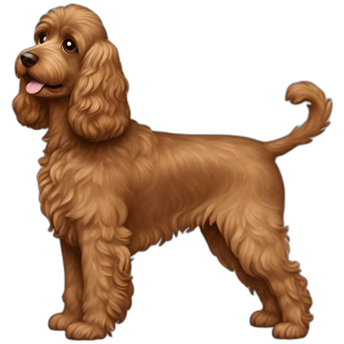 brown cockapoo from the side full body emoji