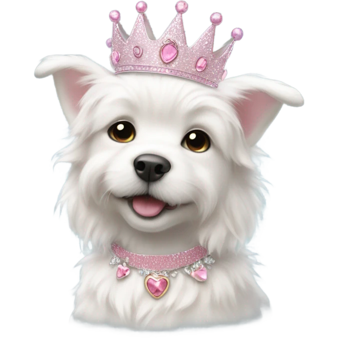 A white puppy princess emoji