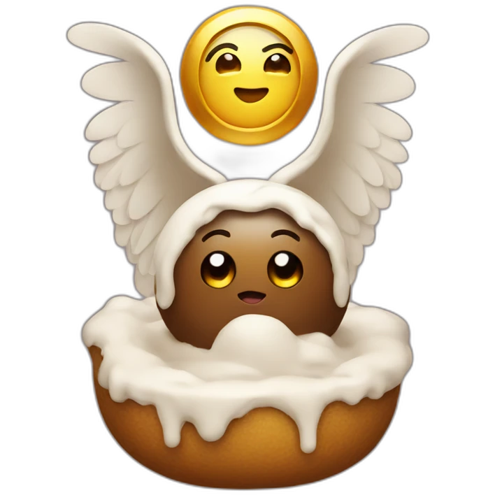 poo with a halo and wings emoji