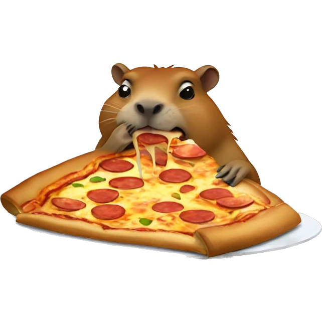 capybara eats pizza emoji