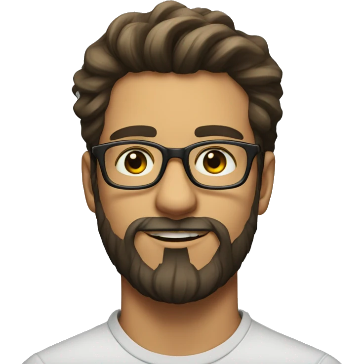 young bearded man in glasses portrait emoji