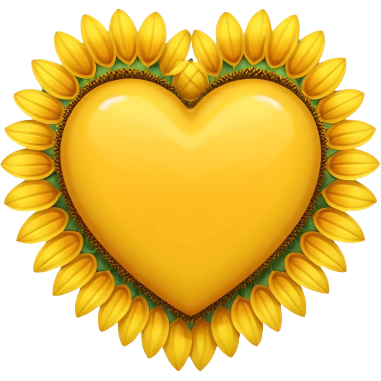 yellow heart with a sunflower border emoji