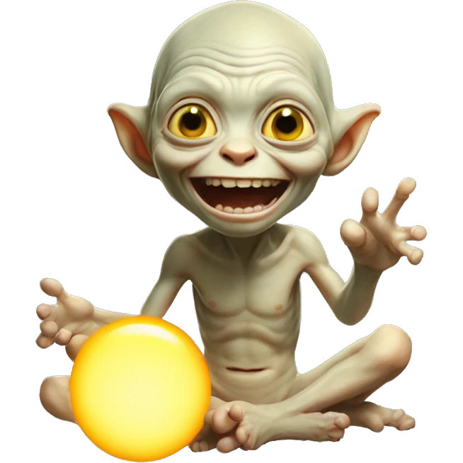 Gollum holding the sun happily smile  emoji