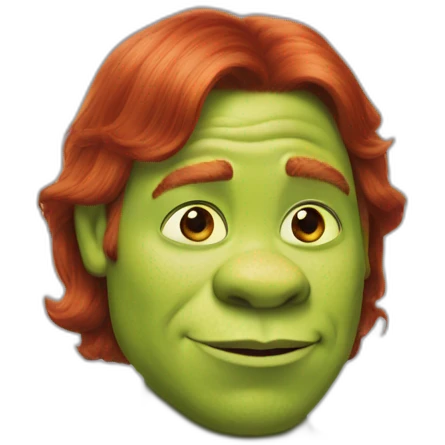 Shrek with red hair emoji